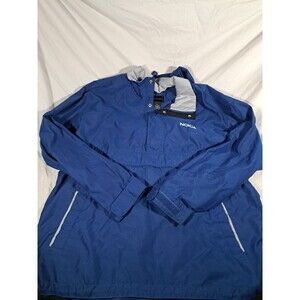Vtg Y2K Nokia Pullover Jacket Blue Windbreaker Coat 1/2 Zip Pockets Golf L